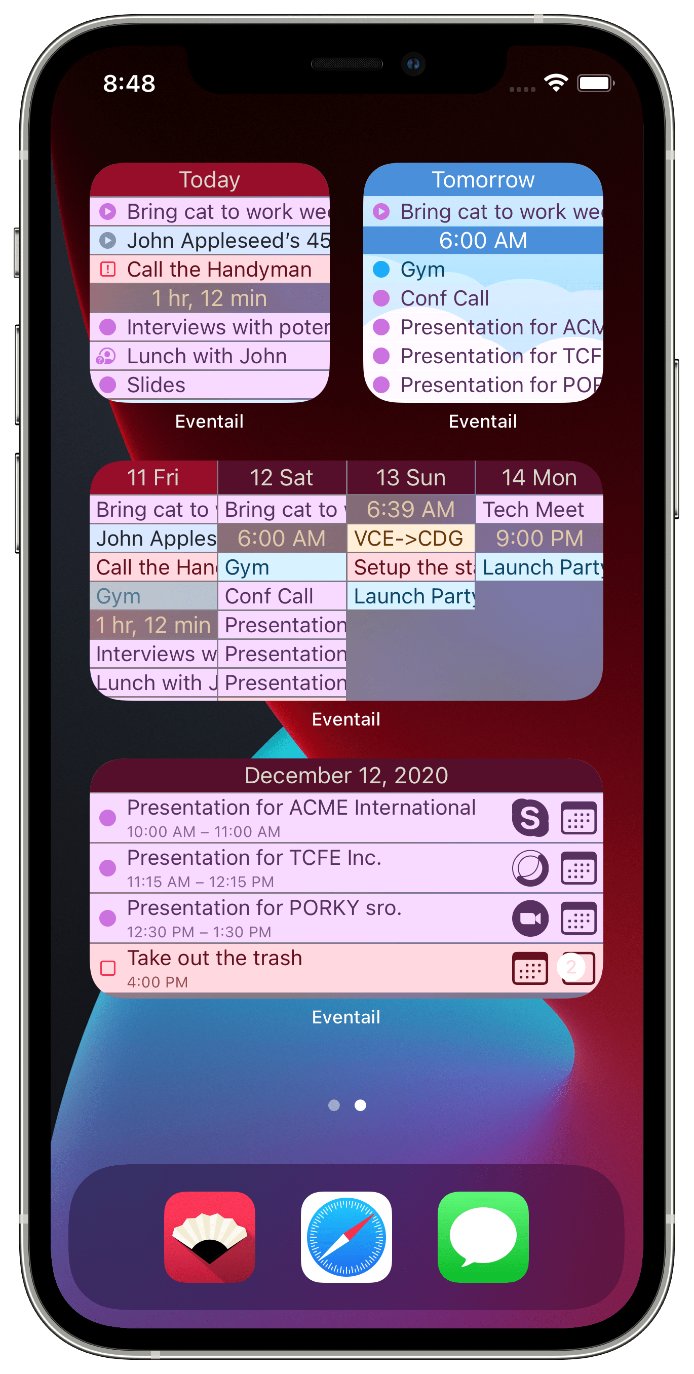 Eventail Screenshot on iPhoneX